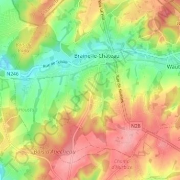 Topografische Karte Bel-Air, Höhe, Relief