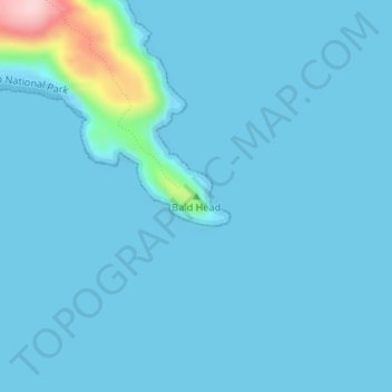 Topografische Karte Bald Head, Höhe, Relief