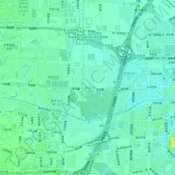 Topografische Karte 北湖渠村, Höhe, Relief