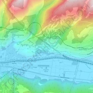 Topografische Karte Sankt German, Höhe, Relief