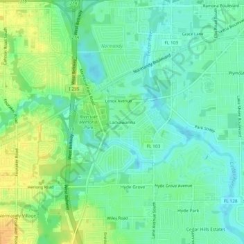 Topografische Karte Lackawanna, Höhe, Relief