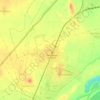 Topografische Karte Chanderiya, Höhe, Relief