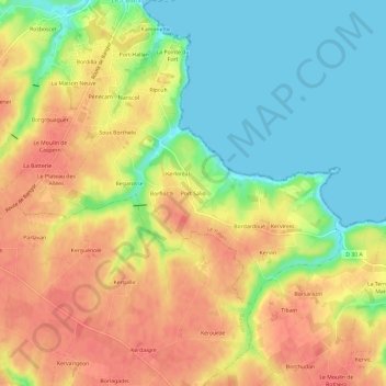 Topografische Karte Port Salio, Höhe, Relief