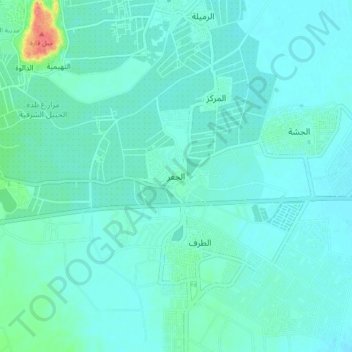 Topografische Karte Al Jafr, Höhe, Relief