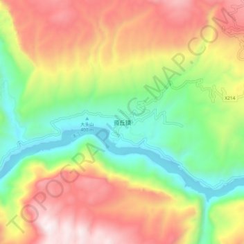Topografische Karte 资丘镇, Höhe, Relief