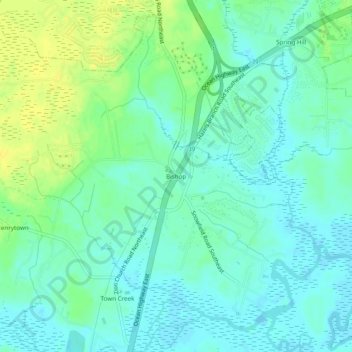 Topografische Karte Bishop, Höhe, Relief