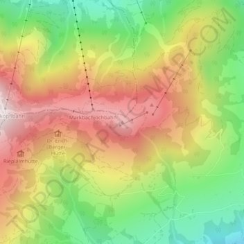 Topografische Karte Markbachjoch, Höhe, Relief