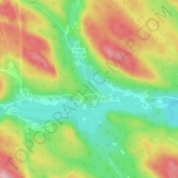 Topografische Karte Huljen, Höhe, Relief