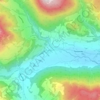 Topografische Karte Baierdorf, Höhe, Relief