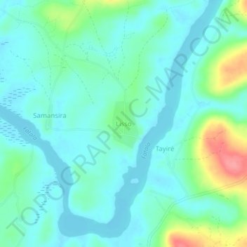 Topografische Karte Lisso, Höhe, Relief