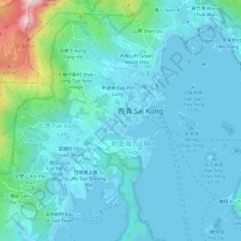 Topografische Karte 灰窰下, Höhe, Relief