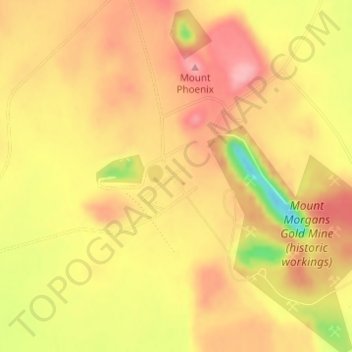 Topografische Karte Mount Morgans, Höhe, Relief