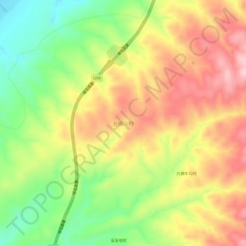 Topografische Karte 台格斗村, Höhe, Relief