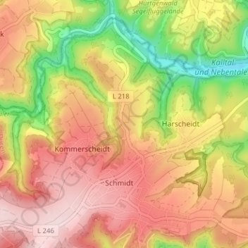 Topografische Karte Froitscheidt, Höhe, Relief