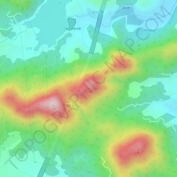 Topografische Karte 二峰, Höhe, Relief