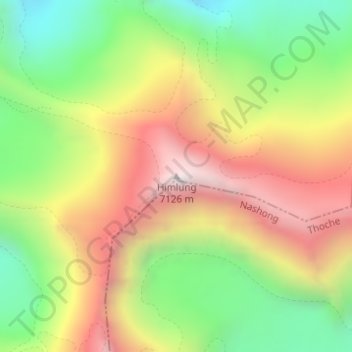Topografische Karte Himlung, Höhe, Relief