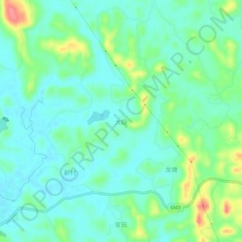 Topografische Karte 大段, Höhe, Relief