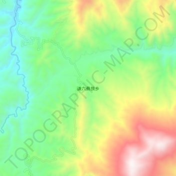 Topografische Karte 谦六彝族乡, Höhe, Relief