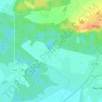 Topografische Karte Raddenfort, Höhe, Relief