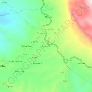Topografische Karte Mauro, Höhe, Relief