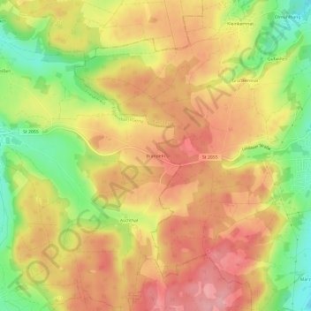 Topografische Karte Brandeln, Höhe, Relief