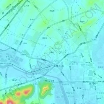 Topografische Karte 赛屯, Höhe, Relief