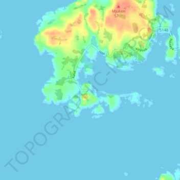 Topografische Karte Kalve, Höhe, Relief