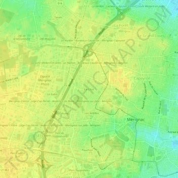 Topografische Karte Le Chut, Höhe, Relief