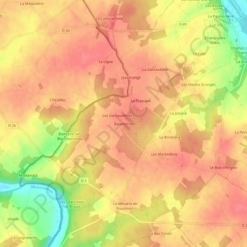 Topografische Karte Baiseborde, Höhe, Relief