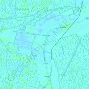 Topografische Karte Todd, Höhe, Relief