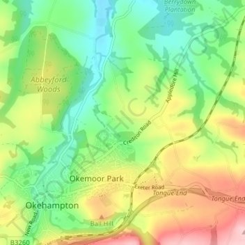 Topografische Karte Chichacott, Höhe, Relief