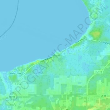 Topografische Karte Millview, Höhe, Relief