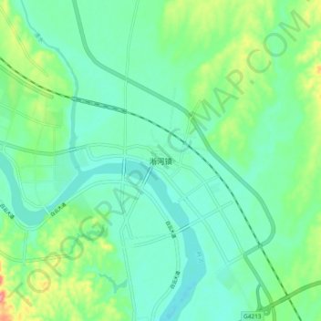 Topografische Karte 淅河, Höhe, Relief