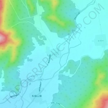 Topografische Karte 三宝村, Höhe, Relief