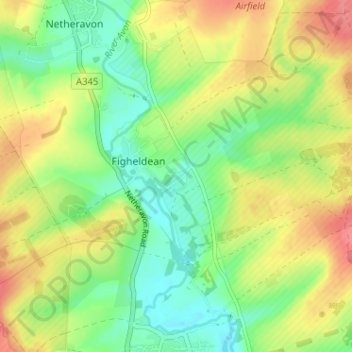 Topografische Karte Ablington, Höhe, Relief