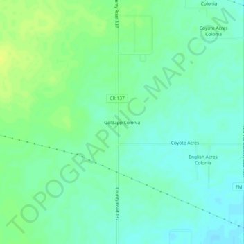 Topografische Karte Goldapp Colonia, Höhe, Relief