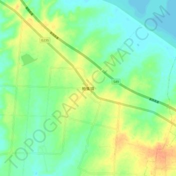 Topografische Karte 鲍集镇, Höhe, Relief