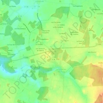 Topografische Karte La Chênaie, Höhe, Relief