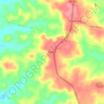 Topografische Karte Brooklyn, Höhe, Relief