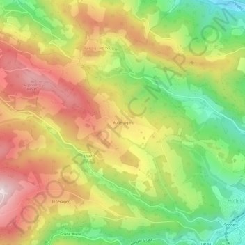 Topografische Karte Außeraigen, Höhe, Relief