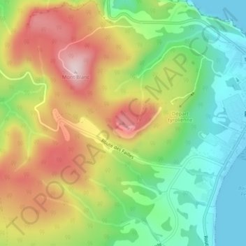 Topografische Karte Mont Sainte-Anne, Höhe, Relief