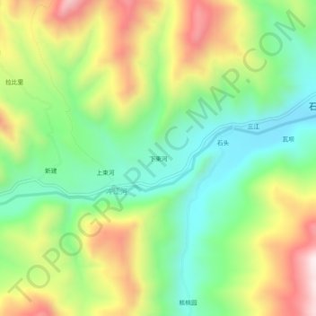 Topografische Karte 下束河, Höhe, Relief