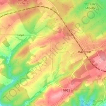 Topografische Karte Haid, Höhe, Relief