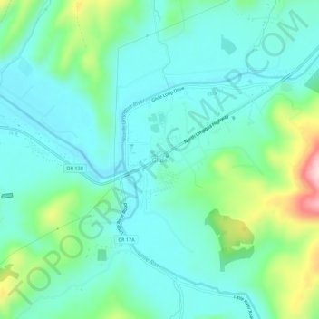 Topografische Karte Glide, Höhe, Relief
