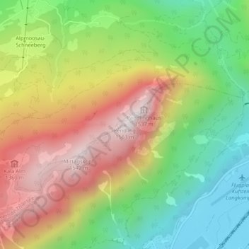 Topografische Karte Pendling, Höhe, Relief