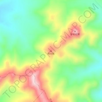 Topografische Karte 拜兴图, Höhe, Relief