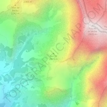 Topografische Karte Le Col, Höhe, Relief