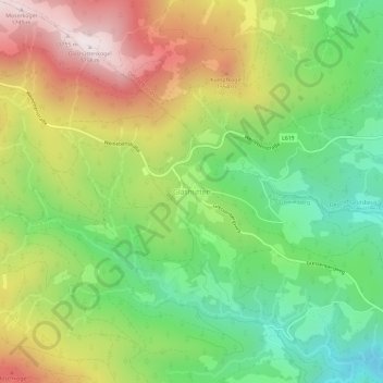 Topografische Karte Glashütten, Höhe, Relief