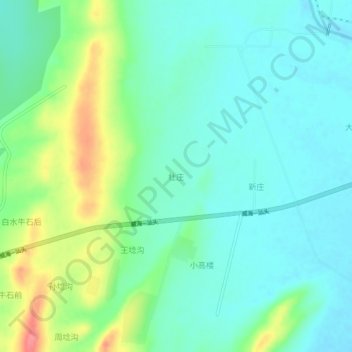 Topografische Karte 杜庄, Höhe, Relief