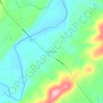 Topografische Karte Mount Royal, Höhe, Relief
